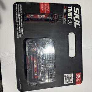 SKIL Twist 2.0 Rechargeable 4V Cordless Screwdriver Set with 35-Piece Bit Kit